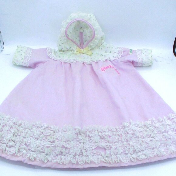 Cabbage Patch Kids Preemie Doll Lavender Gown Lace Trim Floral Hooded Collar 80s - Picture 1 of 2